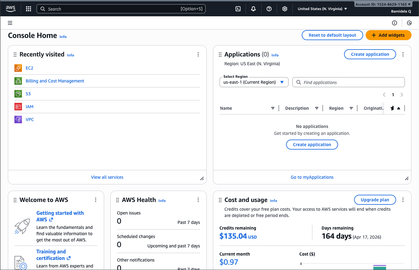 Cloud Infrastructure Dashboard